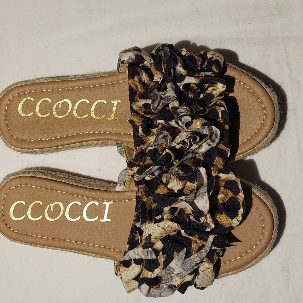 Ccocci Leopard Print Ruffle Bermuda Espadrille Pl… - image 5